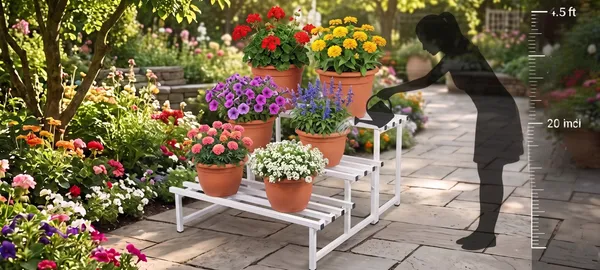 Hind's__3-Tier/Shelves_Heavy-Duty_Metal_Planter_Stand_|_Indoor_Outdoor_Flower_Pot_Holder_|_Rust-Proof_Iron_Plant_Stand_with_Modern_Design_for_Balcony,_Patio_&_Home_Decor_|_Weight_Capacity_200_KG_(White-01)