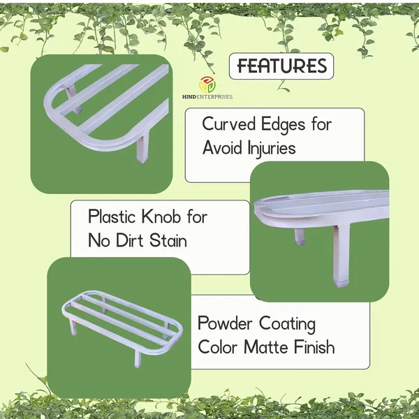 HIND_ENTERPRISES_Large_Planter_Stand_with_Legs_|_150_Kg_Load_Capacity_|_Powder_Coated_Rust_&_Dust_Proof_|_Legs_with_Plastic_Knob_|_Indoor_Outdoor_Pot_Stand_(White,_1)