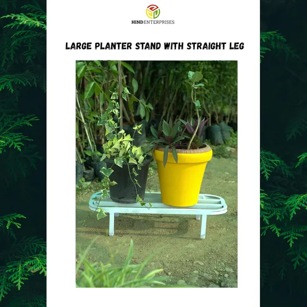 HIND_ENTERPRISES_Large_Planter_Stand_with_Legs_|_150_Kg_Load_Capacity_|_Powder_Coated_Rust_&_Dust_Proof_|_Legs_with_Plastic_Knob_|_Indoor_Outdoor_Pot_Stand_(White,_1)