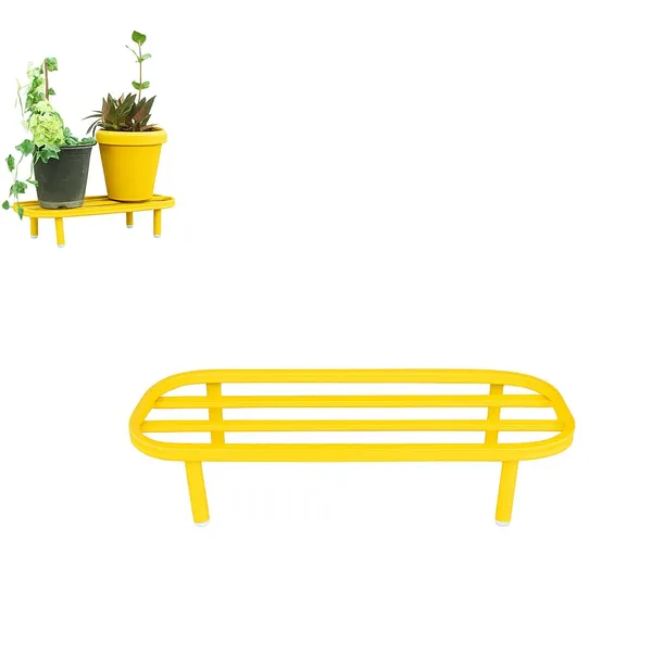 HIND_ENTERPRISES_Large_Planter_Stand_with_Legs_|_150_Kg_Load_Capacity_|_Powder_Coated_Rust_&_Dust_Proof_|_Legs_with_Plastic_Knob_|_Indoor_Outdoor_Pot_Stand_(Yellow,_1)