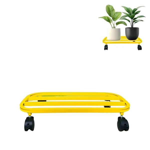 Yellow_Powder_Coated_Heavy_Duty_Large_Planter_Stand_with_Wheels_|_150_Kg_Load_Capacity