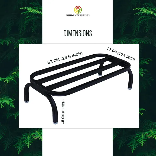 HIND_ENTERPRISES_Heavy_Duty_Large_Planter_Stand_with_Curved_Legs_|_150_Kg_Load_Capacity_|_Powder_Coated_Rust-Proof_Iron_|_Legs_with_Plastic_Knob_|_Curved_Edges_|_Flower,_Planter,_Pot_Stand_(Black,_2)