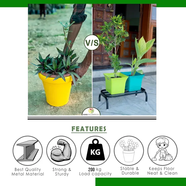 HIND_ENTERPRISES_Heavy_Duty_Large_Planter_Stand_with_Curved_Legs_|_150_Kg_Load_Capacity_|_Powder_Coated_Rust-Proof_Iron_|_Legs_with_Plastic_Knob_|_Curved_Edges_|_Flower,_Planter,_Pot_Stand_(Black,_2)