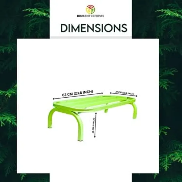 HIND_ENTERPRISES_Heavy_Duty_Large_Planter_Stand_with_Curved_Legs_|_150_Kg_Load_Capacity_|_Powder_Coated_Rust-Proof_Iron_|_Legs_with_Plastic_Knob_|_(Pista_Green,_1)
