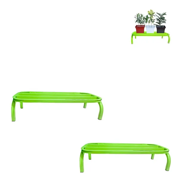 HIND_ENTERPRISES_Heavy_Duty_Large_Planter_Stand_with_Curved_Legs_|_150_Kg_Load_Capacity_|_Powder_Coated_Rust-Proof_Iron_|_Legs_with_Plastic_Knob_|_(Pista_Green,_2)