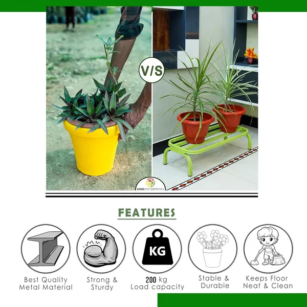 HIND_ENTERPRISES_Heavy_Duty_Large_Planter_Stand_with_Curved_Legs_|_150_Kg_Load_Capacity_|_Powder_Coated_Rust-Proof_Iron_|_Legs_with_Plastic_Knob_|_(Pista_Green,_4)