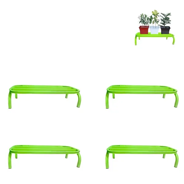 HIND_ENTERPRISES_Heavy_Duty_Large_Planter_Stand_with_Curved_Legs_|_150_Kg_Load_Capacity_|_Powder_Coated_Rust-Proof_Iron_|_Legs_with_Plastic_Knob_|_(Pista_Green,_4)