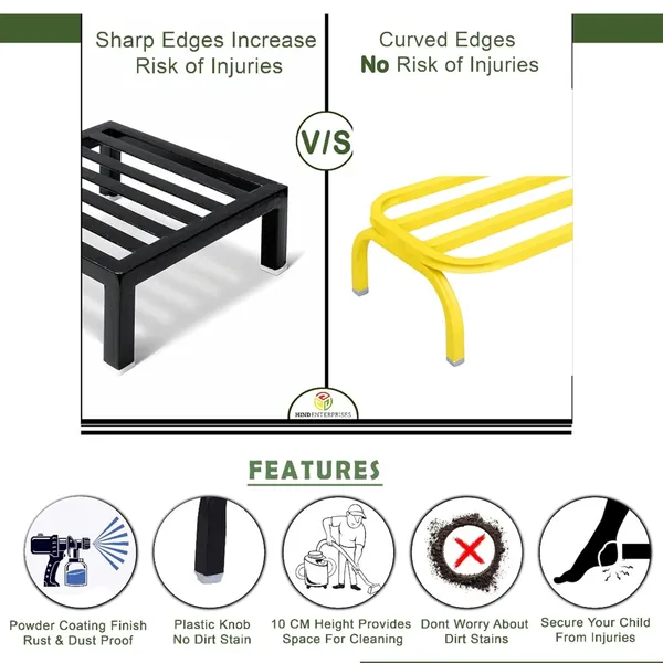HIND_ENTERPRISES_Heavy_Duty_Large_Planter_Stand_with_Curved_Legs_|_150_Kg_Load_Capacity_|_Powder_Coated_Rust-Proof_Iron_|_Legs_with_Plastic_Knob_|_Curved_Edges_|_Flower,_Planter,_Pot_Stand_(Yellow,_1)