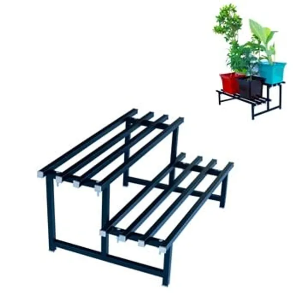 HIND's_Heavy-Duty_Metal_Planter_Stand_|_Indoor_Outdoor_Flower_Pot_Holder_|_Rust-Proof_Iron_Plant_Stand_with_Modern_Design_for_Balcony,_Patio_&_Home_Decor_|_Weight_Capacity_200_KG_(Black-01)