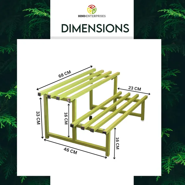 HIND"s_Heavy-Duty_Metal_Planter_Stand,_|_Indoor_Outdoor_Flower_Pot_Holder_|_Rust-Proof_Iron_Plant_Stand_with_Modern_Design_for_Balcony,_Patio_&_Home_D�cor_|_Weight_Capacity_200_KG_(Black-01)_(Green,_1)