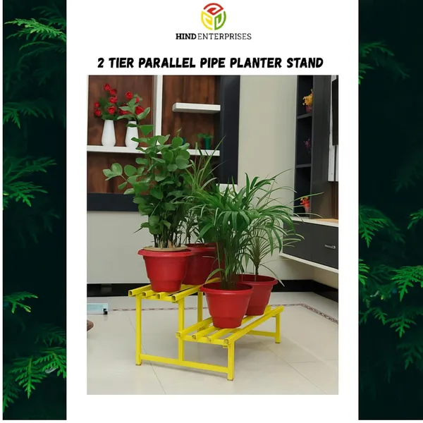 Hind's_Heavy-Duty_Metal_Planter_Stand,_|_Indoor_Outdoor_Flower_Pot_Holder_|_Rust-Proof_Iron_Plant_Stand_with_Modern_Design_for_Balcony,_Patio_&_Home_D�cor_|_Weight_Capacity_200_KG_(Black-01)_(Yellow,_1)