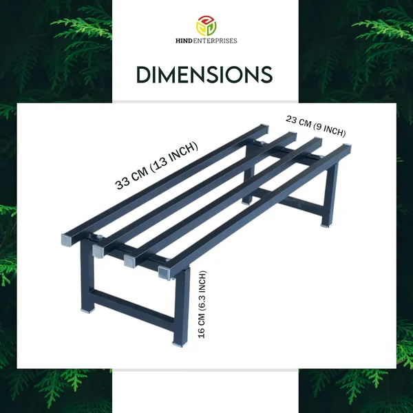 Blacks_Large_Parallel_Pipe_Stand_with_Plastic_Knobbed_Legs__Multipurpose_Uses_Flower_Pot_Planter_Shoe_Rack_Space_Organizer_150_Kg_Load_Capacity__Powder_Coated_Finish_(_Pack_of_4)