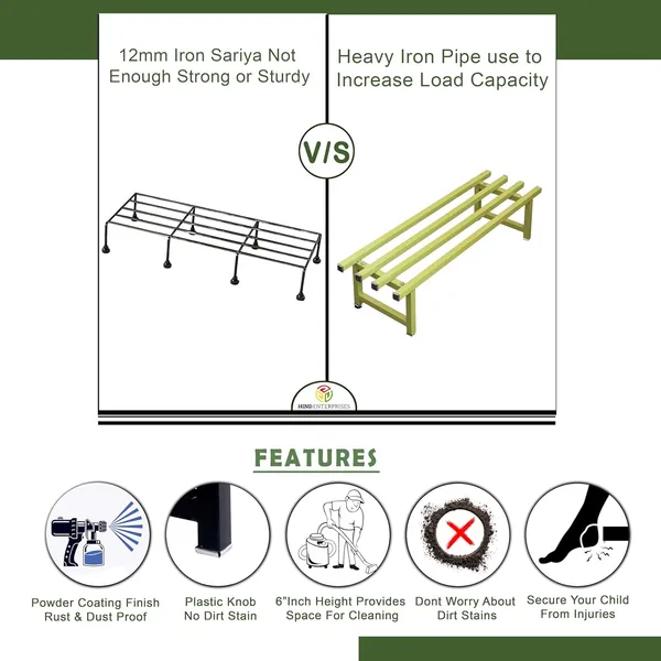 Pista_Green_Powder_Coated_Multipurpose_Large_Parallel_Pipe_Planter_Stand_|_Load_Capacity_150_Kg