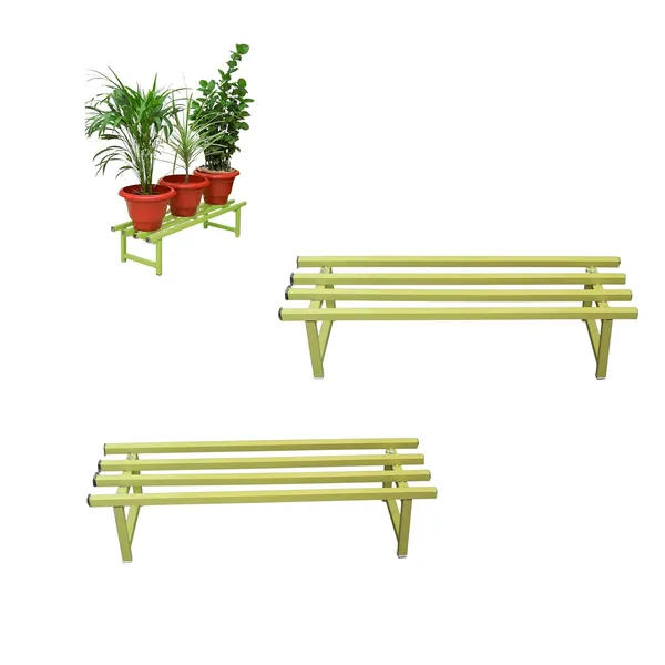 Pack_of_2_Pista_Green_Powder_Coated_Multipurpose_Large_Parallel_Pipe_Planter_Stand_|_Load_Capacity_150_Kg