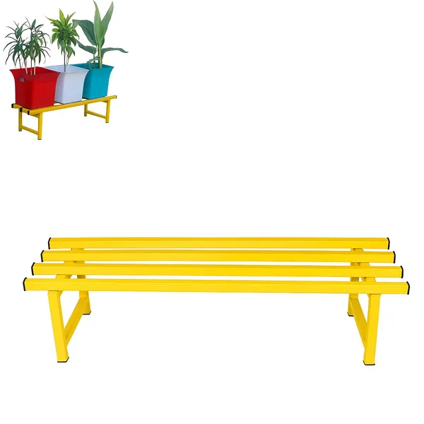 HIND'S_Heavy-Duty_Metal_Planter_Stand_|_Indoor_Outdoor_Flower_Pot_Holder_|_Rust-Proof_Iron_Plant_Stand_with_Modern_Design_for_Balcony,_Patio_&_Home_D�cor_|_Weight_Capacity_150_kg_(Black-01)_(Yellow,_1)