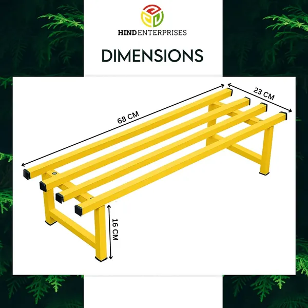 HIND'S_Heavy-Duty_Metal_Planter_Stand_|_Indoor_Outdoor_Flower_Pot_Holder_|_Rust-Proof_Iron_Plant_Stand_with_Modern_Design_for_Balcony,_Patio_&_Home_D�cor_|_Weight_Capacity_150_kg_(Black-01)_(Yellow,_4)