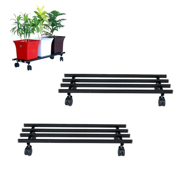 Parallel_Pipe_Planter_Stand_with_Wheels_|_Heavy-Duty_Metal_Plant_Stand_for_Indoor_&_Outdoor_|_360�_Lockable_Wheels_|_Rust-Resistant,_Space-Saving_Plant_Holder_Weight_Capacity_150_Kg_(Black-01)_(Black,_2)