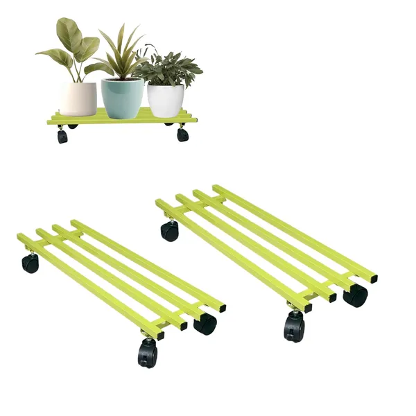 Hind's_Parallel_Pipe_Planter_Stand_with_Wheels_|_Heavy-Duty_Metal_Plant_Stand_for_Indoor_&_Outdoor_|_360°_Lockable_Wheels_|_Rust-Resistant,_Space-Saving_Plant_Holder_Weight_Capacity_150_Kg_(Green,_2)