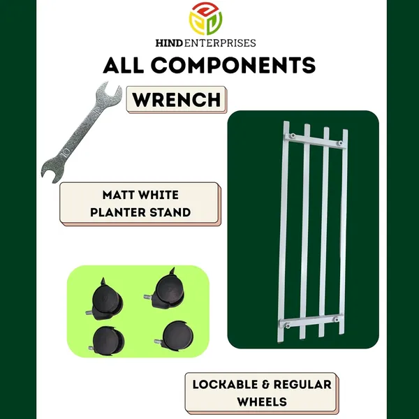 Hind's_Parallel_Pipe_Planter_Stand_with_Wheels_|_Heavy-Duty_Metal_Plant_Stand_for_Indoor_&_Outdoor_|_360°_Lockable_Wheels_|_Rust-Resistant,_Space-Saving_Plant_Holder_Weight_Capacity_150_Kg_(White,_2)