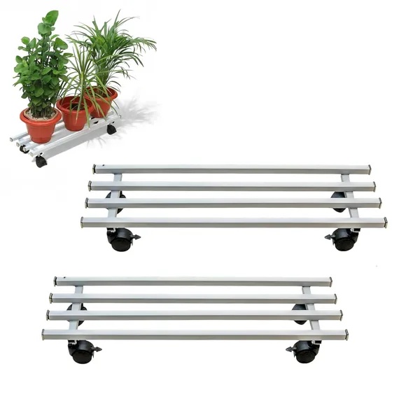 Hind's_Parallel_Pipe_Planter_Stand_with_Wheels_|_Heavy-Duty_Metal_Plant_Stand_for_Indoor_&_Outdoor_|_360°_Lockable_Wheels_|_Rust-Resistant,_Space-Saving_Plant_Holder_Weight_Capacity_150_Kg_(White,_2)
