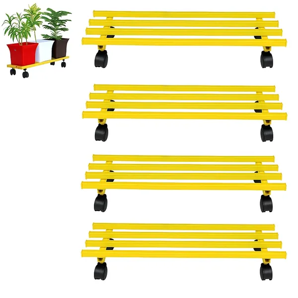 Parallel_Pipe_Planter_Stand_with_Wheels_|_Heavy-Duty_Metal_Plant_Stand_for_Indoor_&_Outdoor_|_360�_Lockable_Wheels_|_Rust-Resistant,_Space-Saving_Plant_Holder_Weight_Capacity_150_Kg_(Black-01)_(Yellow,_4)