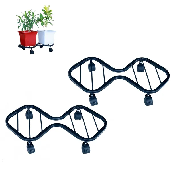 Pack_of_2_Black_Powder_Coated_Multipurpose_Planter_Stand_with_Lockable_Wheels_|_Load_Capacity_100_Kg