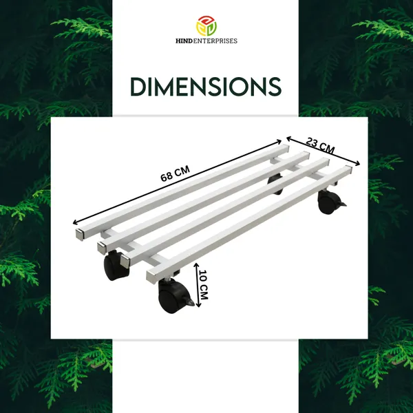 Hind's_Parallel_Pipe_Planter_Stand_with_Wheels_|_Heavy-Duty_Metal_Plant_Stand_for_Indoor_&_Outdoor_|_360°_Lockable_Wheels_|_Rust-Resistant,_Space-Saving_Plant_Holder_Weight_Capacity_150_Kg_(White,_2)
