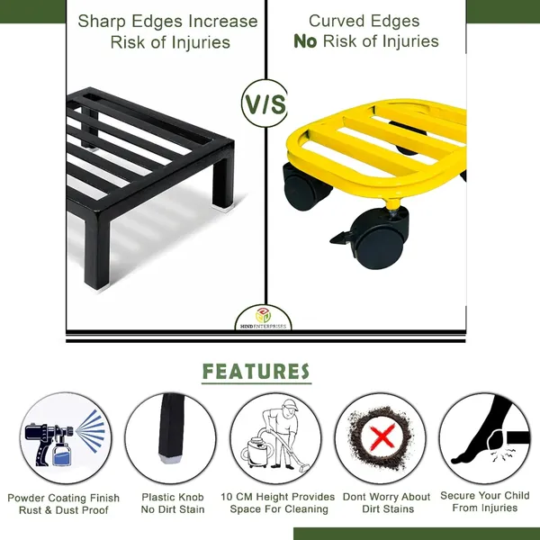 Hind_Enterprises_Single_Plant/Pot_Stand_with_Lockable_Wheels_|_Heavy-Duty_Iron_Stand_for_Indoor_&_Outdoor_Use_|_Rectangular_|_2_Lockable_Wheels_|_Rust_&_Dust_Proof_(Load_Capacity_100_Kg)
