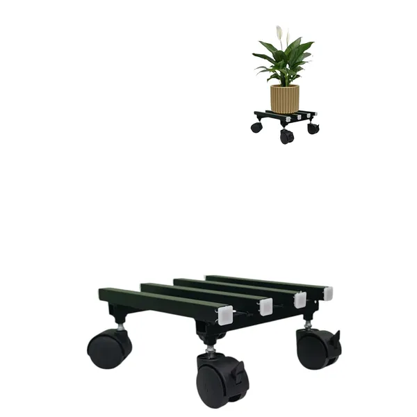 Matte_Black_Single_Parallel_Pipe_Planter_Stand_With_Lockable_Wheels_|_Load_Capacity_100_Kg
