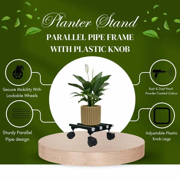 Pack_Of_4_Matte_Black_Single_Parallel_Pipe_Planter_Stand_With_Lockable_Wheels_|_Load_Capacity_100_Kg