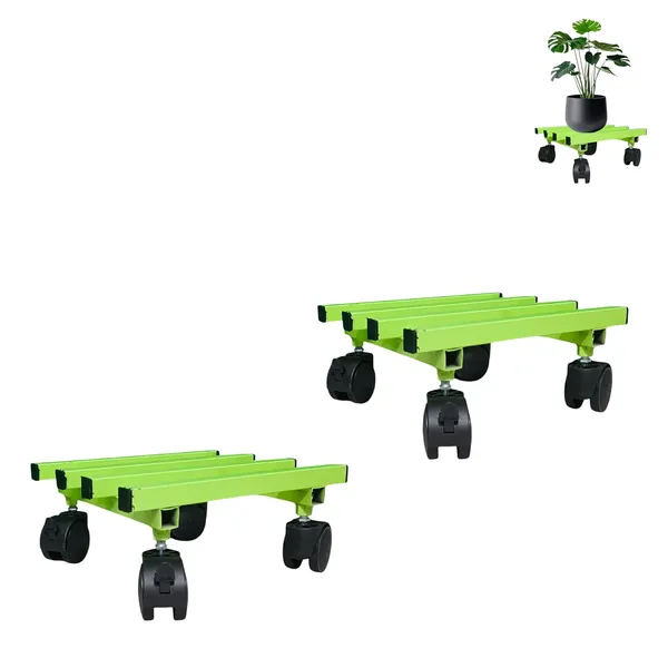 Pack_Of_2_Pista_Green_Single_Parallel_Pipe_Planter_Stand_With_Lockable_Wheels_|_Load_Capacity_100_Kg