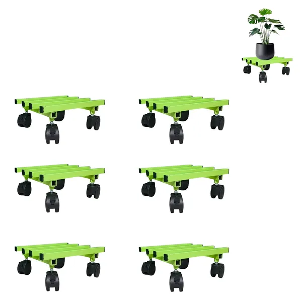 Pack_Of_6_Pista_Green__Single_Parallel_Pipe_Planter_Stand_With_Lockable_Wheels_|_Load_Capacity_100_Kg