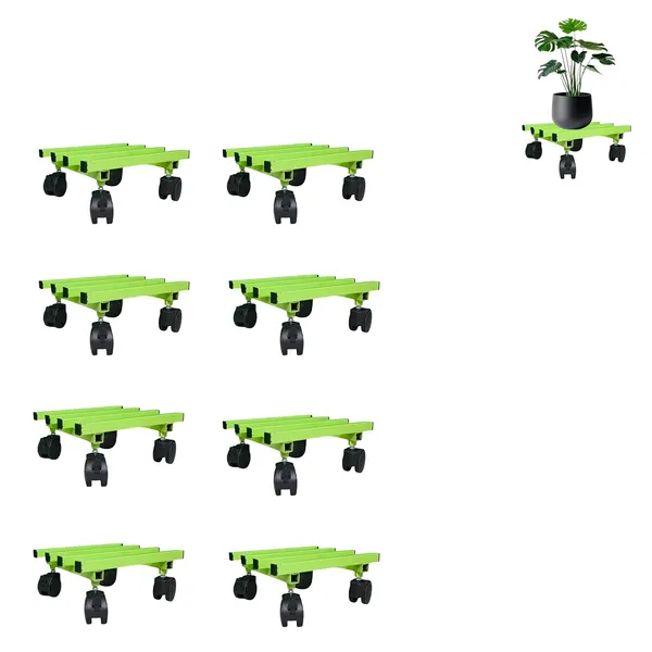 Pack_Of_8__Pista_Green_Single_Parallel_Pipe_Planter_Stand_With_Lockable_Wheels_|_Load_Capacity_100_Kg