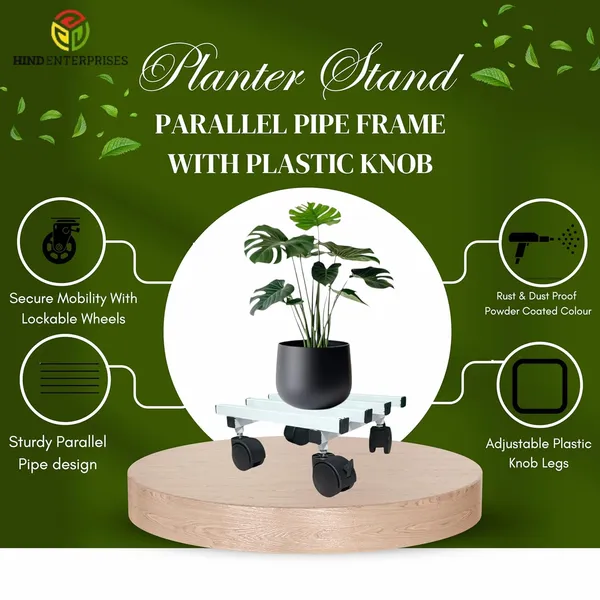 Pack_Of_2_White_Single_Parallel_Pipe_Planter_Stand_With_Lockable_Wheels_|_Load_Capacity_100_Kg