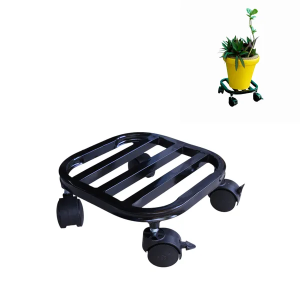 Hind's__Planter_Stand_with__Curved_Edges__Lockable_Wheels_for_Secure_Mobility_|_Load_Capacity_up_to_100kg_Rust_and_Dust_Proof_Matt_Black_Finish