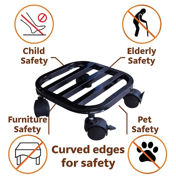 Hind's__Planter_Stand_with__Curved_Edges__Lockable_Wheels_for_Secure_Mobility_|_Load_Capacity_up_to_100kg_Rust_and_Dust_Proof_Matt_Black_Finish