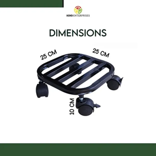 Hind's__Planter_Stand_with__Curved_Edges__Lockable_Wheels_for_Secure_Mobility_|_Load_Capacity_up_to_100kg_Rust_and_Dust_Proof_Matt_Black_Finish