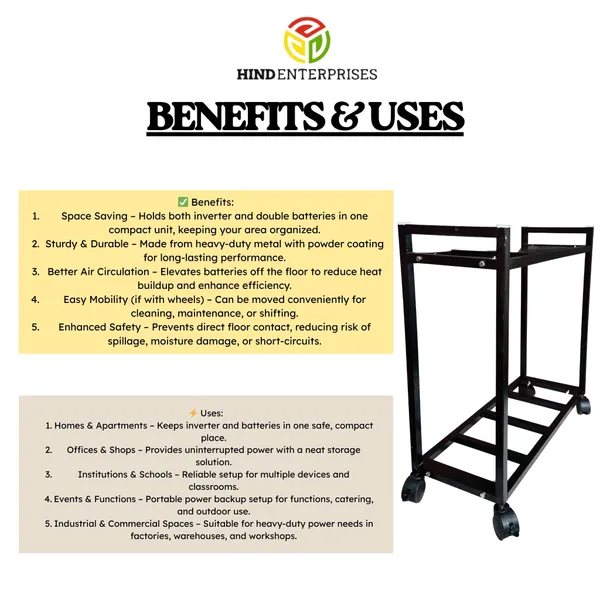 Hind's__Iron_Inverter_Trolley_Stand_for_Home_with_Separate_Battery_Rack_And_Wheels_for_easy_Mobility_(Black)