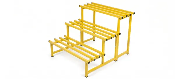 HIND's__3-Tier/Shelves_Heavy-Duty_Metal_Planter_Stand_|_Indoor_Outdoor_Flower_Pot_Holder_|_Rust-Proof_Iron_Plant_Stand_with_Modern_Design_for_Balcony,_Patio_&_Home_Decor_|_Weight_Capacity_200_KG_(Yellow-01)