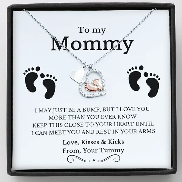 Brass_To_My_Mommy_-_Baby_Feet_Heart_Pendant_Necklace_Gift_Set