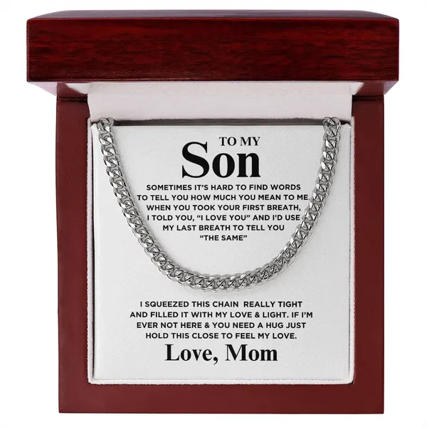 Brass_Unbreakable_Bonds_:_Son_Cuban_Link_Chain_-_Mahagony_Box