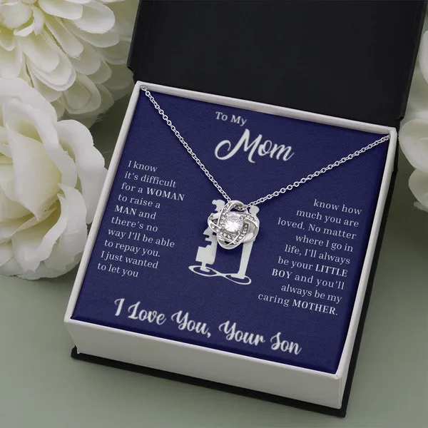 Brass_To_My_Loved_Mother_Love_Knot_Necklace