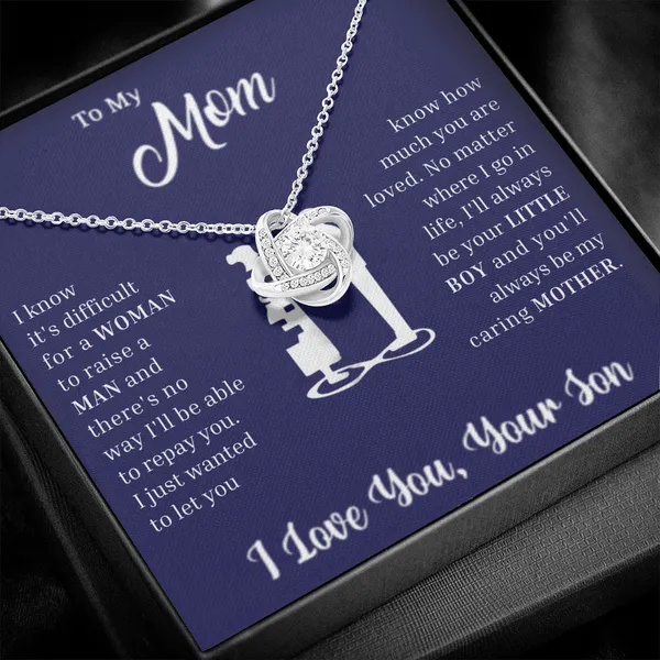 Brass_To_My_Loved_Mother_Love_Knot_Necklace