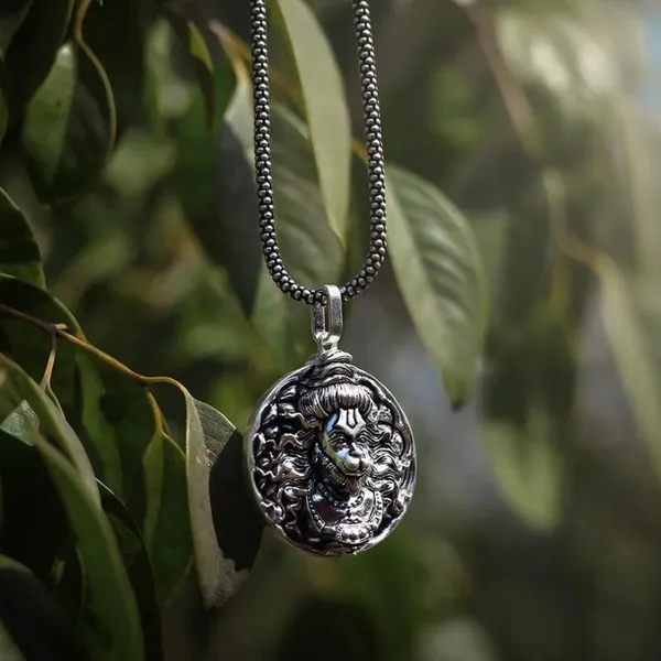 Brass_To_My_Grandson_Silver_Pendant_with_Hanumanji's_Protection_-_Standard_Gift_Box