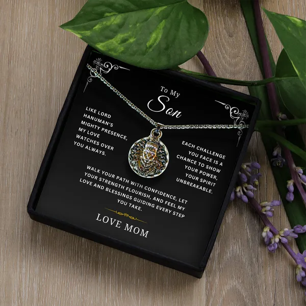 Brass_To_My_Son_-_Hanumanji_Strength_Silver_Pendent_-_Standard_Gift_Box