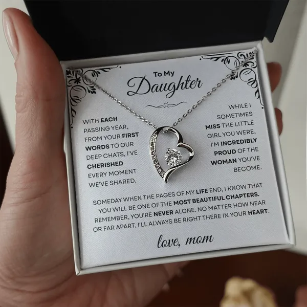 Brass_Forever_Love_Necklace_Meaningful_Gift_from_Mom_to_Daughter_|_CZ_Heart_Pendant