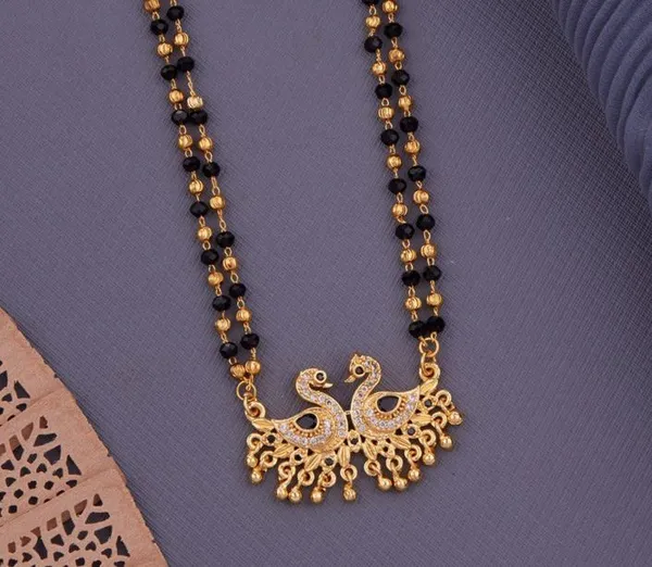 Elegant_&_Premium_Quality_Gold-Plated_Double_Strand_Mangalsutra_With_Golden_Pearl_Drops_For_Women