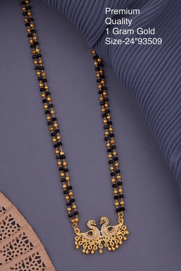Elegant_&_Premium_Quality_Gold-Plated_Double_Strand_Mangalsutra_With_Golden_Pearl_Drops_For_Women