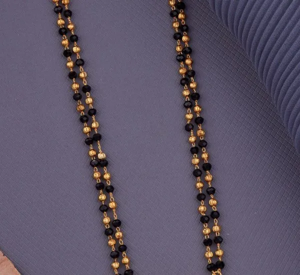 Elegant_&_Premium_Quality_Gold-Plated_Double_Strand_Mangalsutra_With_Golden_Pearl_Drops_For_Women