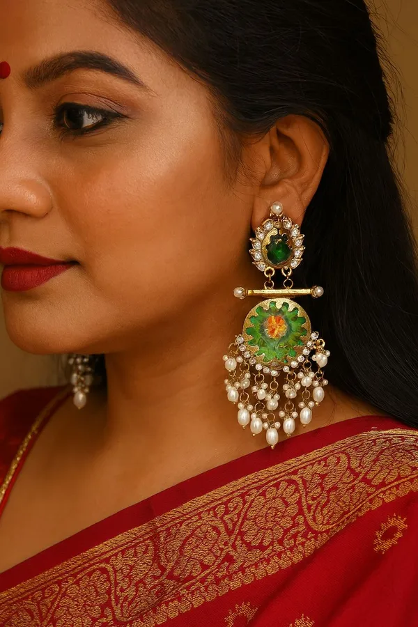 Premium_Gold-Toned_Chandbali_Jhumka_Earrings_Featuring_Sparkling_Kundan_Stones_and_Elegant_Pearl_Tassels_Ã¯Â¿Â½_Ideal_for_Bridal_Looks_and_Grand_Festive_Occasions